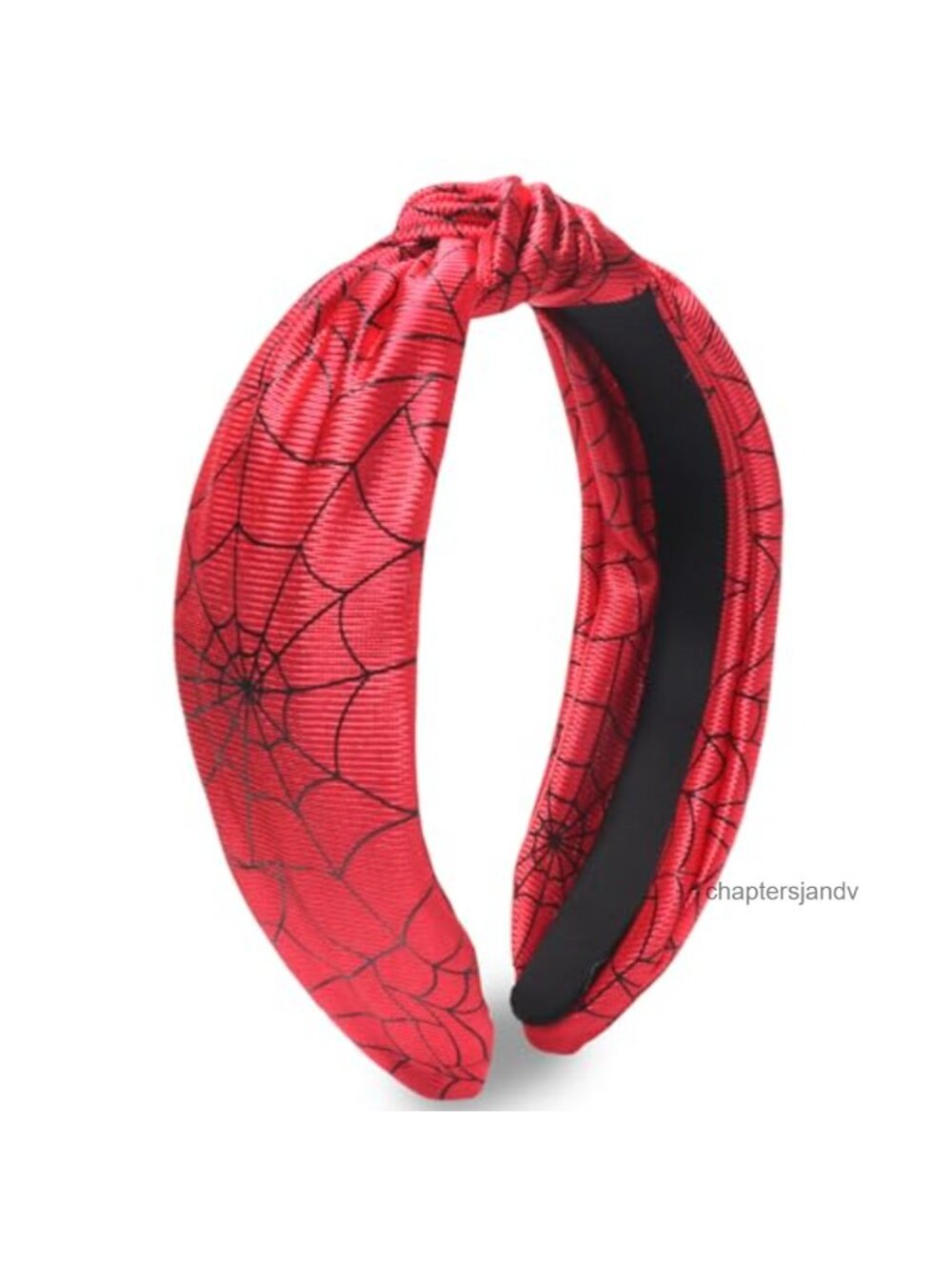 Wide Top Knot Headband Spider Web Non Slip Fabric Plastic Halloween Hair